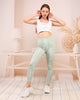 Women's Shiny Finish Detail Active Wear Leggings - WAL164