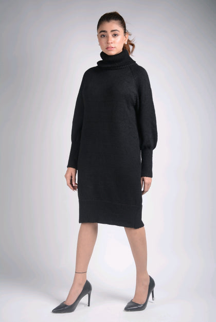 Womens Knitted Long Cuff Detail Dress MEWKND13