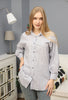 Women's Oversized Printed Button Detail Shirt Top - WST243