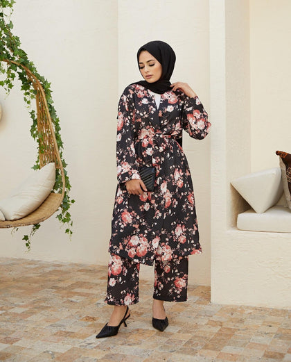 Haya Premium Coat Syle Printed Co Ord Set - HPCO13