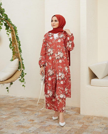 Haya Premium Coat Syle Printed Co Ord Set - HPCO15