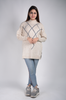 Women's Knitted High Neck Woven Design Sweater by Memnu - MEWS27