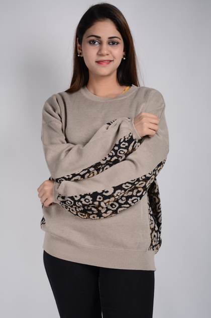 Women's Knitted Animal Pattern Sweater by Memnu - MEWS32