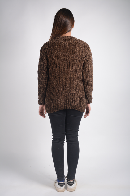 Women's Velvety Finish Knitted Sweater by Memnu - MEWS63