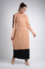 Womens Knitted Pleated Embroidered Detail Maxi Dress MEWKND56